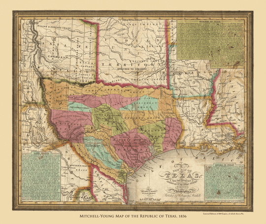 Mitchell-Young Map of  The Republic of Texas - 1836