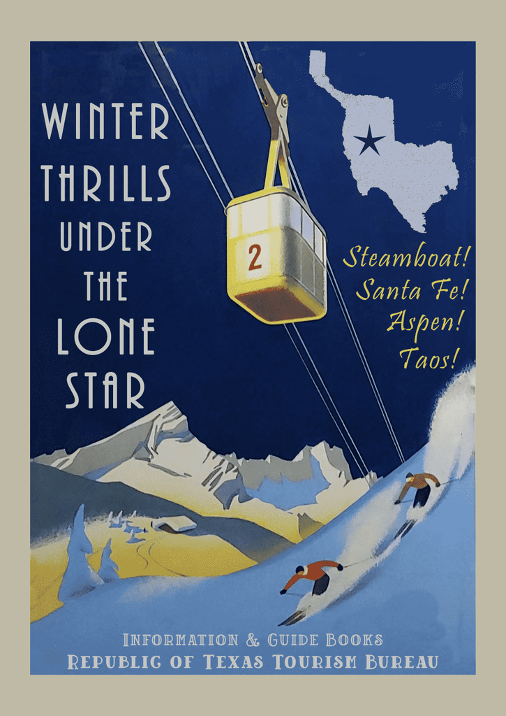 Winter Thrills - Fantasy Texas Ski Poster